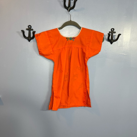 Hecho En Mexico Youth Embroidered Dress Orange Size 2 - Picture 5 of 6